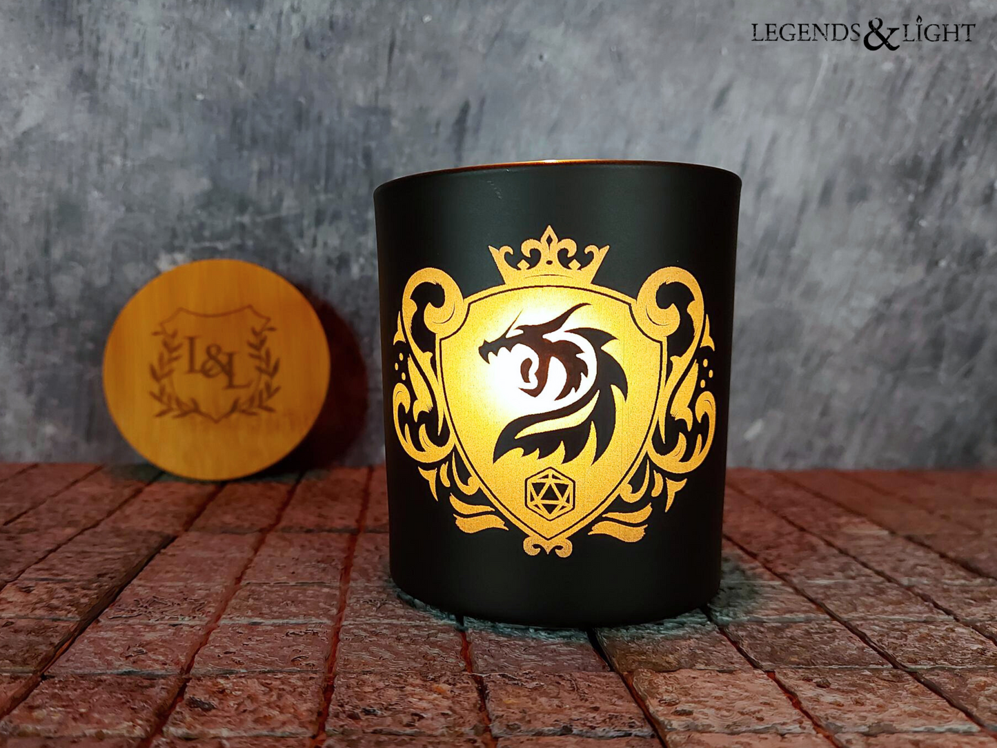 Dragon Crest Engraved Tealight Holder