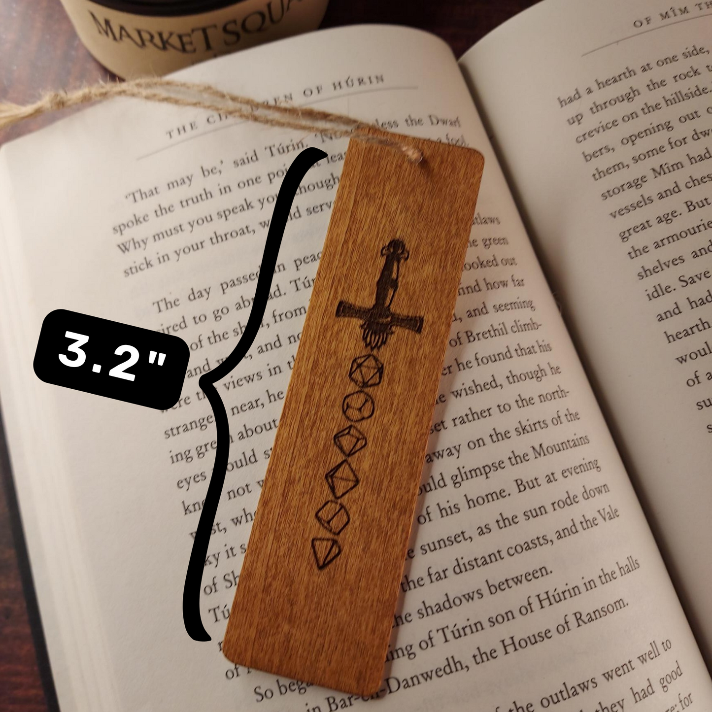 D20 Dice Sword Bookmark