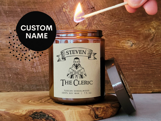 Custom Cleric Character Candle