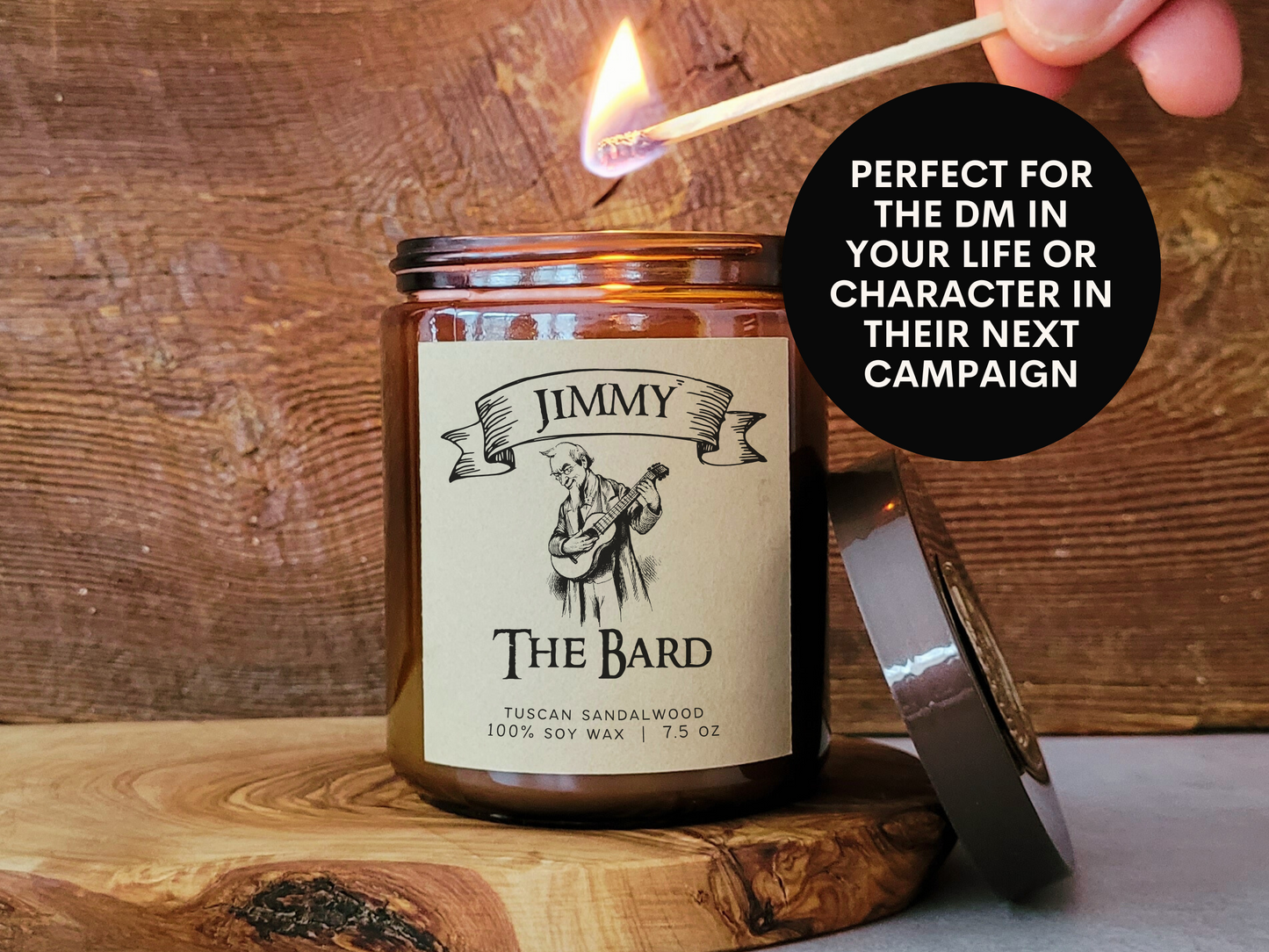 Custom Bard Character Candle