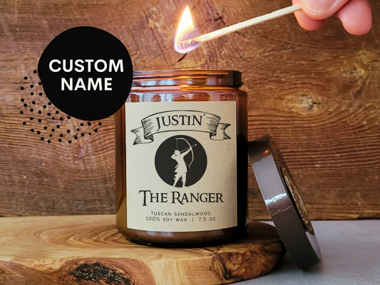 Custom Ranger Character Candle