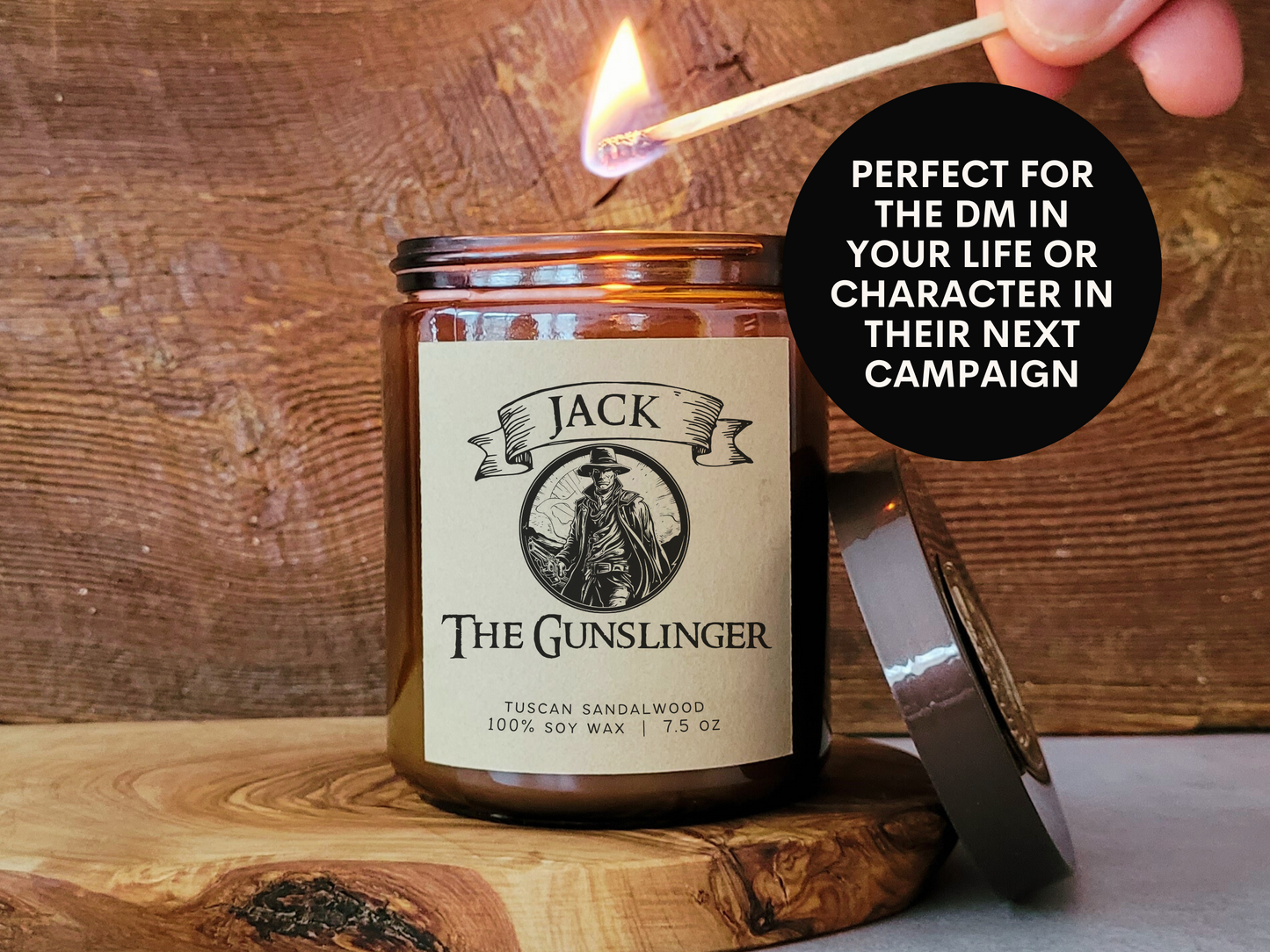 Custom Gunslinger Character Candle