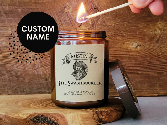 Custom Swashbuckler Character Candle